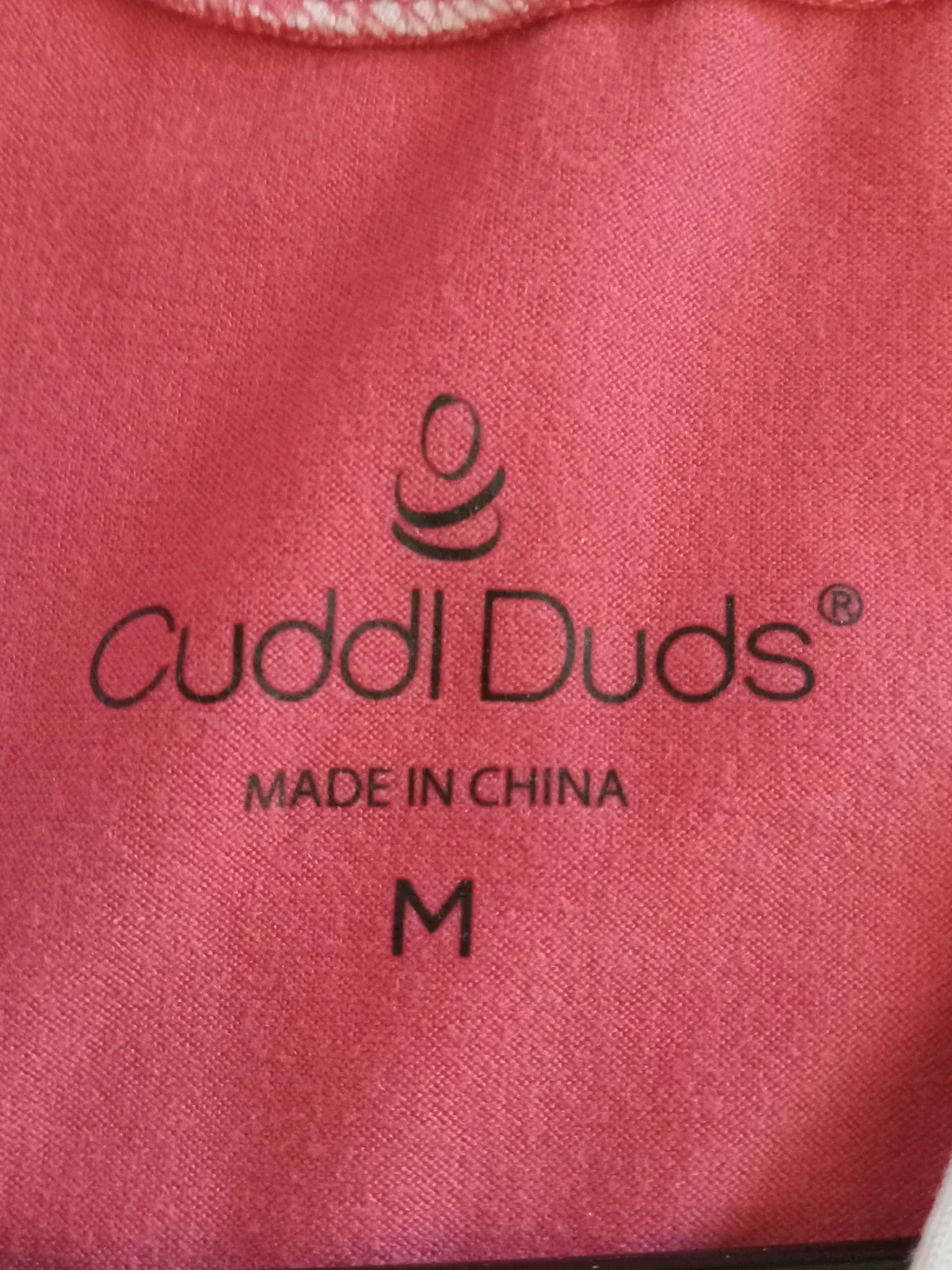 Cuddl Duds Coral & Navy Two-Piece Pajama Set with Striped Trim NWOT